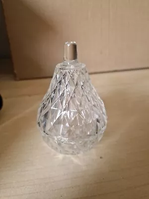 Buy Vintage Italian Cut Glass Trinket Pot Ornament Pear Shaped Removable Lid 11cm • 8£