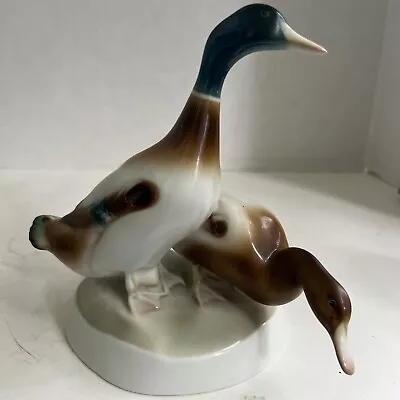 Buy Zsolnay Pecs Glazed Porcelain Figurine 2 Mallard Ducks Decoy Made In Hungary • 30.74£