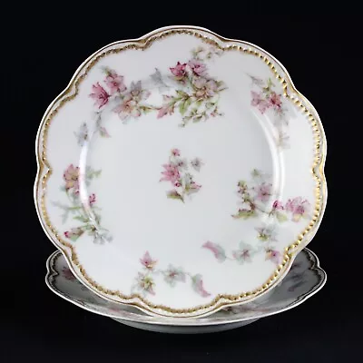 Buy Haviland Limoges Schleiger 91A Pink Blue Floral Bread Plates Set, Double Gold 6  • 32.62£