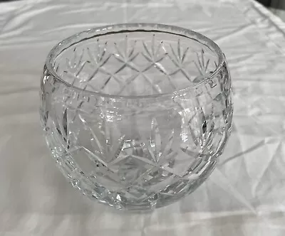 Buy Vintage Lead Crystal Cut Glass Round Rose Bowl Vase • 14.95£