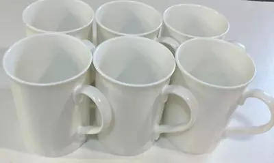 Buy Set Of 6 Plain White Fine Bone China  Mugs Coffee Tea Mug Set • 19.49£