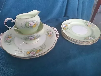 Buy Aynsley China Corset Floral Part Set X 8 Pieces Cake Plate, Sugar Bowl, Milk Jug • 6£