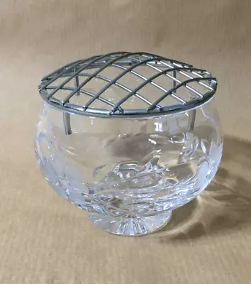 Buy Vintage Crystal Rose Bowl, Cut Glass Floral Pattern 8cm Tall • 20.99£