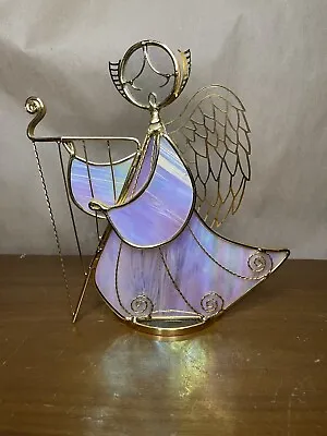 Buy Vintage Stained Glass Angel Statue/ Tea Light Candle Holder / Sun Catcher • 11.74£