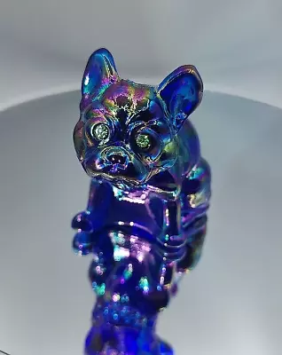 Buy Vintage Rare Westmoreland Cobalt Blue Glass Bulldog Dog Rosso Glass Shining Eyes • 33.50£