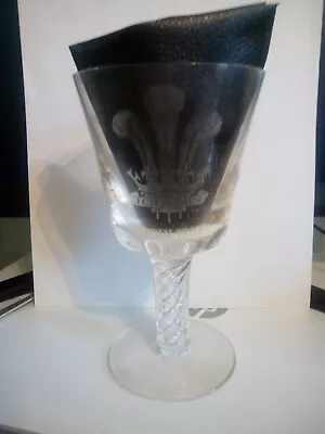 Buy Stuart Crystal Investiture Goblet Acid Etched  Prince Of Wales Feathers • 10£