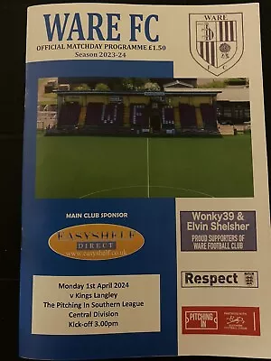 Buy Ware V Kings Langley 1st April 2024 • 1.50£