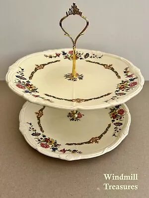 Buy Vintage Grindley 2 Tier Floral Cake Plate Afternoon Tea- Great Condition • 9.99£