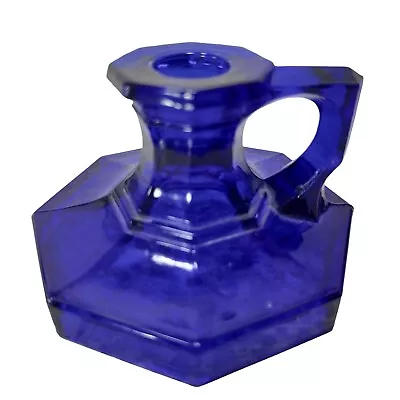 Buy Vintage Cobalt Blue Glass Candle Stick Holders Home Decor  Mid Century Modern • 13.93£