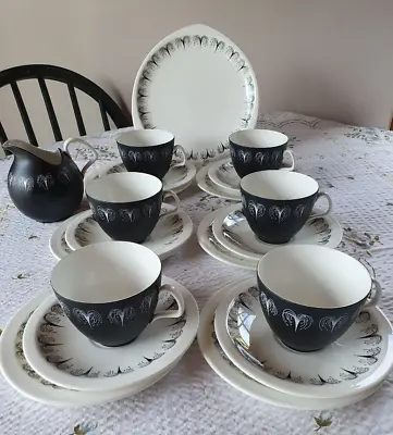 Buy Vintage Foley Bone China Tea/coffee Set  Domino By Hazel Thumpston App 1957 20pc • 15£