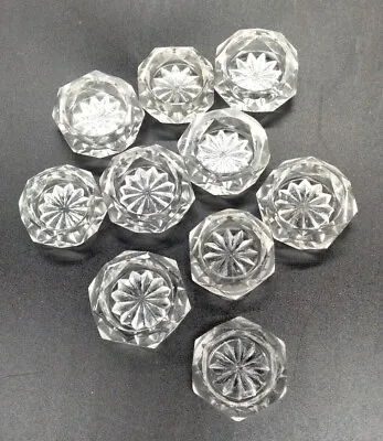 Buy  Antique Set Of 10 Clear Bohemian Crystal Open Salts Hexagon Star Circa 1900's • 13.97£