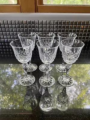 Buy BEAUTIFUL SET(6) Galway Crystal Longford Red Wine Glasses SIGNED 5 H X 2.25 W • 46.59£