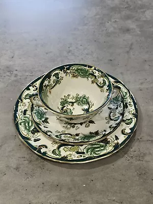 Buy Mason's Patent Ironstone China. Chartreuse Pattern, Collection Of 3 Items • 25£