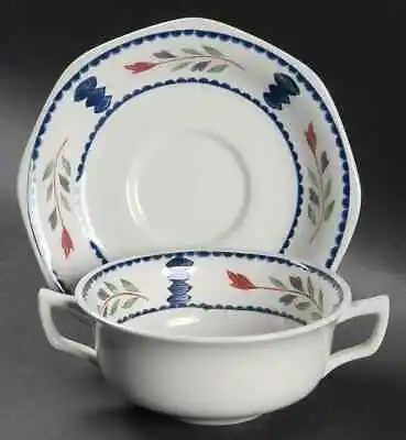 Buy Adams China Lancaster Flat Cream Soup Bowl & Breakfast Saucer Set 2491256 • 46.59£