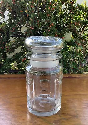 Buy Antique 19th Century Crystal Cut Glass Storage Jar With Stopper ~ 15cm • 9.99£