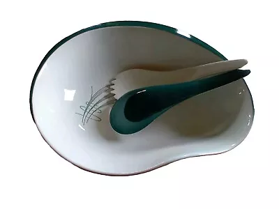 Buy Carlton Ware  Salad Bowl And Salad Servers Retro Australian Design Ex Con • 12.50£