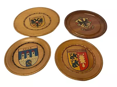 Buy Wooden Crested Ware Wall Plates X 4 • 15£