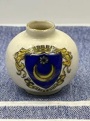 Buy Vintage Crested China-Queens-Mini Bottle Vase-PORTSMOUTH-Collectible Ornament • 4£