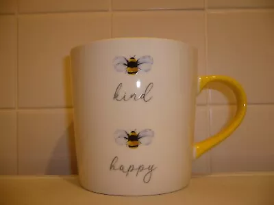 Buy Tesco Home Bee Mug Fine China 'Bee Kind Bee Happy' Large Yellow And White • 5.99£