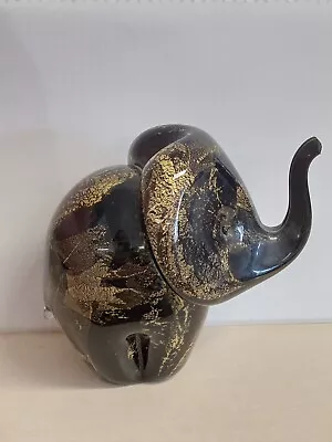Buy Langham Glass & Gold Leaf Anniversary Elephant Figurine Paul Miller Paperweight • 14.99£