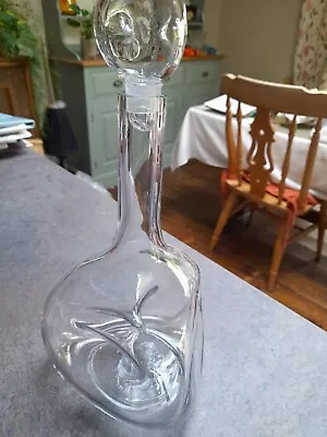 Buy Glass Decanter Pinch Dimple With Stopper Hand Blown • 10£