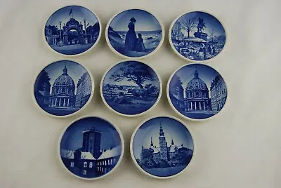 Buy Vintage LOT OF 8 ROYAL COPENHAGEN MINIATURE PLATES 3-1/4” DENMARK • 46.08£