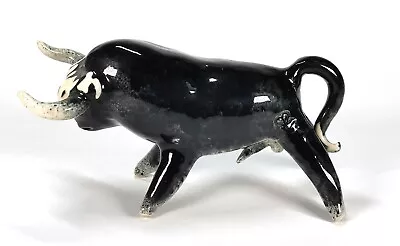 Buy Stanislas Reychan MBE Studio Pottery - Hand Built Tin Glazed Black Bull RARE • 70£