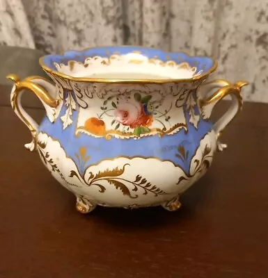 Buy Antique Victorian Coalport ? Footed Sucrier Pot Porcelain Handpainted Gold Decor • 20£