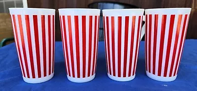 Buy Lot Of 4 Hazel Atlas Red Candy Stripe 5  Tumblers • 36.35£