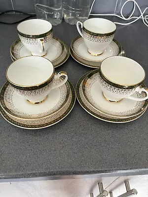 Buy Royal Grafton Majestic Green Tea Cup Saucer And Side Plate X4 • 8£