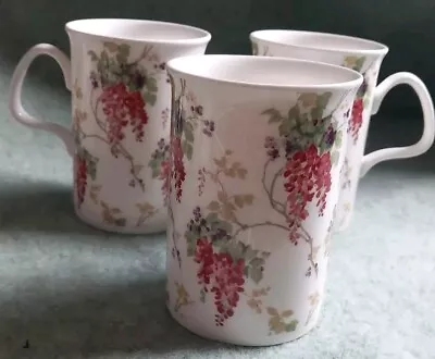 Buy 3 X Laura Ashley Mugs Wisteria Vine Trailing Flowers Fine Bone China VGC  • 21£