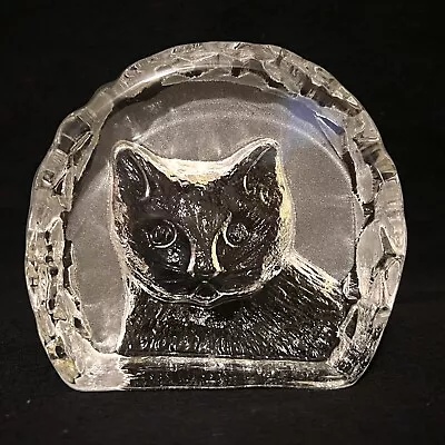 Buy Vtg Jema Glasbruk? Boda Sweden Glass Paperweight Cat Handmade Read • 33.54£