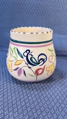 Buy Lovely Vintage Poole Pottery  Bird & Flowers 10cm Tall Vase (LEx Mark) - VGC • 11.70£