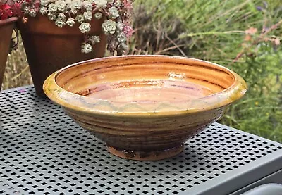 Buy Vintage Clive Bowen Studio Pottery Slipware Earthenware Bowl - 22.5cm Diameter • 85£