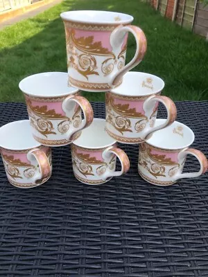 Buy Harrods Coffee Mug Set Of 6 Pink Wings Fine Bone China Tea Coffee Ideal Gift • 49.99£
