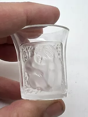 Buy Lalique France Shot Glass Les Enfants French Art Baby Cherub  Small Chip On Edge • 24.99£