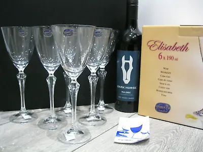 Buy 6x Bohemia Crystal  Elisabeth  Wine Glasses *Brand New In Box* • 34£