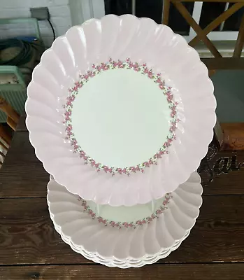 Buy Set Of 11 ~ Myott Olde Chelsea Petite Pink Swirl Roses  10.5” Dinner Plates 6174 • 186.39£