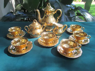 Buy Vintage Waldershof Bavaria Germany Tea Set, Gold/22k, 17 Pc, Svc For 6, Nice • 186.71£