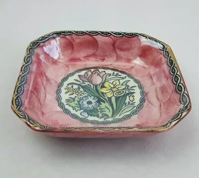 Buy Maling Pottery Springtime 10cm Square Dish / Bowl - Pink Lustre 6525 Vintage VGC • 18£