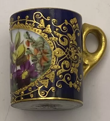 Buy Exquisite Antique Coalport Miniature Cup Tankard  Hand Painted & Gilded C.1900 • 35£