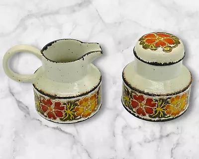 Buy VTG Stonehenge Midwinter Nasturtium Stoneware Creamer & Lidded Sugar Set England • 30.74£