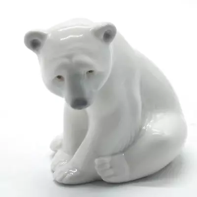 Buy Lladro Daisa, Sitting Polar Bear Figurine, 8.5cm Height, Glossy • 15£