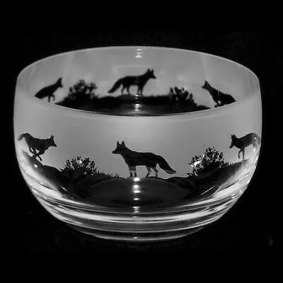 Buy Milford Collection Animo Glass - SANDBLASTED FRIEZE Bowl - Fox • 27.50£