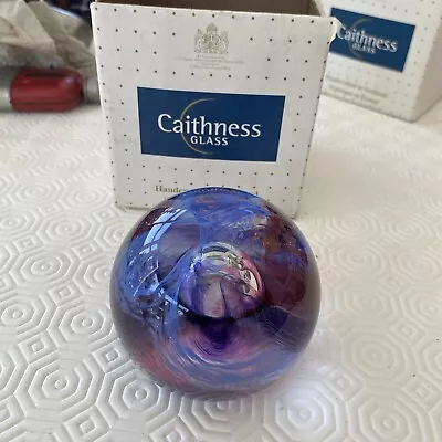 Buy Caithness Glass Paperweight - Extravaganza Pink Purple Bubble No V39782 Signed • 25£