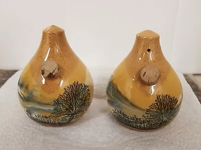 Buy Boscastle Pottery Mocha Ware Salt & Pepper Shakers Roger Irving Little • 12£