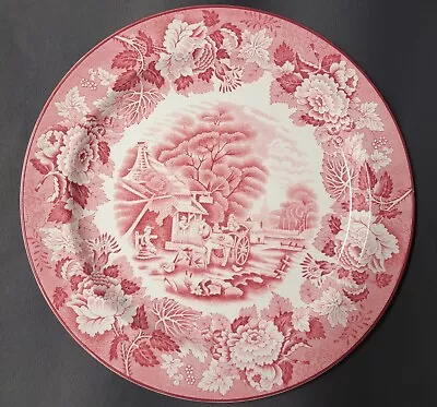 Buy Vintage Woods Ware Wood & Sons Pink English Scenery 10 Inch Dinner Plate(s)  A • 29.68£