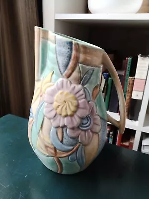 Buy Stunning Antique Beswick Ware Art Deco Flower Ceramic Handle Pitcher Jug  VGC • 35£