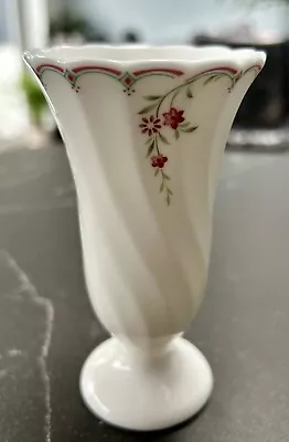 Buy Wedgewood England Bone China Flute Vase Pink Garland Swirl • 10£