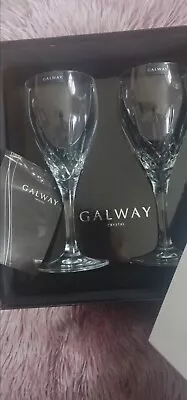 Buy Galway Crystal Longford Red Wine Glass Pair Brand New Fine Cut Glasses • 19.99£